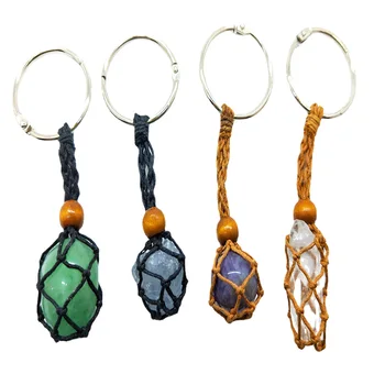 S/M незавершенный сетчатый карманный брелок для ключей из веревки, без камней, ремешки для сумок в стиле бохо, подвеска, подарок на день рождения для ежедневной вечеринки 8