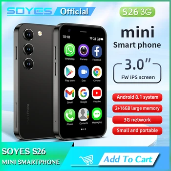 SOYES S26 3,0-дюймовый Смартфон Android8.1 2 ГБ оперативной памяти 16 ГБ ПЗУ С двумя SIM-картами В режиме ожидания 1000 мАч 3G Сетевой Компактный Мобильный телефон 12