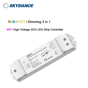 Tuya APP 3CH WiFi RGB / CCT / Затемнение 3 в 1 Высоковольтный Светодиодный контроллер 110 В-220 В Переменного тока 2,4 Г цветной /RGB /одноцветный светодиодный диммер 5