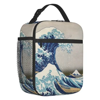 Under The Wave Off Kanagawa Термоизолированные Сумки Для Ланча Katsushika Hokusai Сменная Сумка для Ланча для Школьного Хранения Коробка Для еды 11