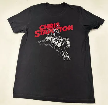 Vtg Chris Stapleton Music Tour Хлопковая Черная рубашка унисекс всех размеров C2428 с длинными рукавами 16
