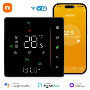 Xiaomi Термостат WiFi Беспроводной Комнатный Регулятор Температуры Воды/Электрический Пол С Подогревом Газовый Котел Влажность Tuya Alexa Google 15
