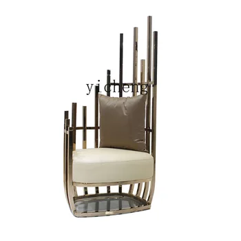 YY Современный и минималистичный Легкий роскошный односпальный диван для гостиной Тканевое кресло с высокой спинкой для отдыха 6
