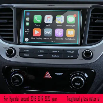 Автомобильная GPS-навигация, экран из закаленного стекла, Стальная защитная пленка для Hyundai accent 2018 2019 2020 года выпуска 4