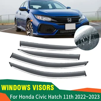 Автомобильные Флюгеры Для Honda Civic Аксессуары 11-го Поколения седан FE 2022 2023 Автомобильный Вентиляционный Тент От Дождя Дефлекто Дефлекторы Аксессуары 1