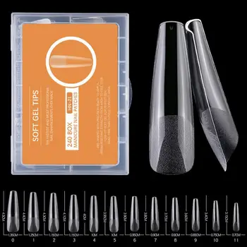 Аксессуары для нейл-арта, 240 шт., Универсальные матовые наконечники для ногтей с защитой от ломкости, долговечный маникюрный набор для легкого матового нейл-арта. 6