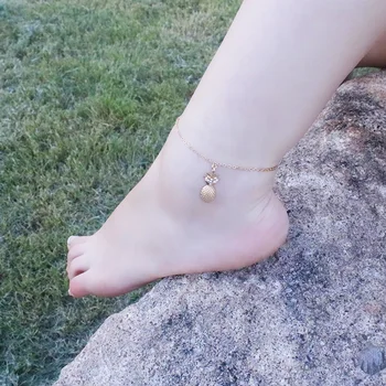 Ананасовый пляжный ножной браслет Летний богемный ножной браслет ручной работы из ракушечной травы, разноцветные бусины, Девчачий пляжный браслет, ножной браслет, ювелирный подарок 2
