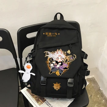 Аниме-игра Genshin Eula Keqing Zhongli и т.д. Простой повседневный модный рюкзак большой емкости унисекс в подарок 7