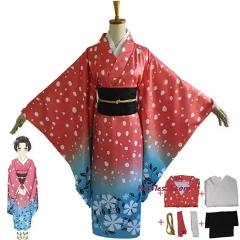 Аниме Коюки Косплей Костюм Жена Аказа Хакудзи Японское Кимоно Костюм для вечеринки на Хэллоуин 10