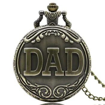 Антикварные карманные часы для папы, кулон, ожерелье, бронзовый мужской подарок на День отца P38 12
