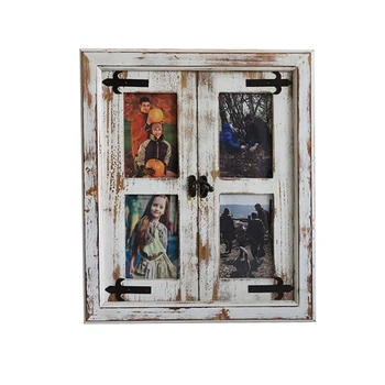 античный классический американский стиль металлическая деревянная рамка для фотографий стиль окна четыре фоторамки 16