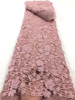Белоснежный Африканский шнур Гипюровые кружевные ткани с камнем 2021 Высококачественная Водорастворимая кружевная ткань из молочного шелка для свадьбы 9