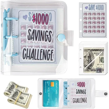 Бюджетный конверт Saving Challenge Binder 1000 Денежная книга Money Saving Binder Блокнот-органайзер для денег в матовой обложке 1