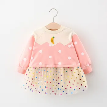 Весенне-Осенняя одежда для отдыха девочек, Хлопковое платье Для маленьких девочек, Модная одежда Для новорожденных, Детское платье Принцессы от 1 до 4 лет 16