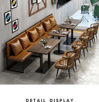 Винтажный барный стол и стулья Прозрачный барный стол зона отдыха бистро диван-кабинка для кафе 9