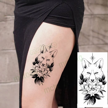 Водонепроницаемая временная татуировка-наклейка Fox Flower Six Star Arm Harajuku Flash Tatto FakeTatoo для мужчин и женщин 3
