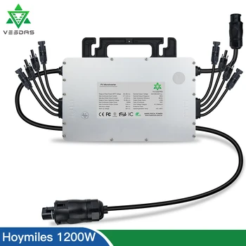 Высококачественный Hoymiles 1200 Вт 16-60 В постоянного тока Двойной MPPT Микроэлектрический Солнечный Инвертор IP67 На Сетке Инвертор Для 30 В 36 В 60 72 ячеек 16