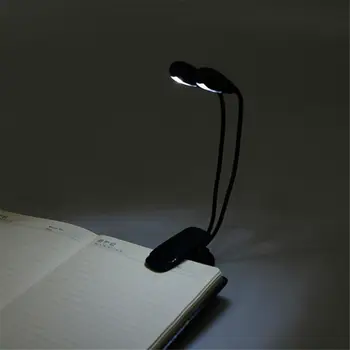 Гибкая двухподвесная клипса с 4 светодиодными лампами для чтения книг, планшетная лампа 2