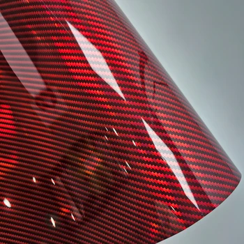 Глянцевый Лазерный Радужный Карбоновый красный мотоцикл, Виниловые наклейки для автомобиля, пленка для автомобиля, Аксессуары для упаковки, Фольга, Наклейка 5
