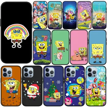 Губки Бобы Sponges Квадратные Штаны Bobs Чехол для Телефона Apple iPhone 11 15 Pro XS Max X XR 6 7 8 6S Plus + SE 2022 8 + Чехол