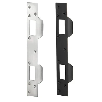Дверная накладка E5BE С двойными отверстиями для сверхпрочных защелок Пластина для дверных ручек Защелки Засовы Усиление безопасности 2