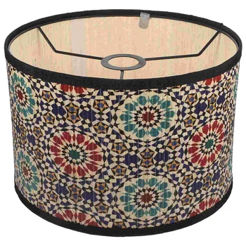 Декоративная роспись абажура в винтажном стиле Абажуры настольных ламп для гостиничного бамбукового кулона 5