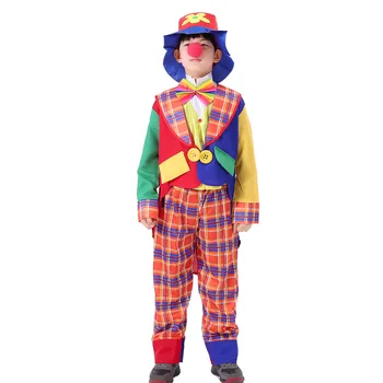 Детский костюм клоуна, цирковое представление, одежда для мальчиков и девочек, Джокер, Танцевальный смокинг для косплея на Хэллоуин, пальто с ласточкиным хвостом 1