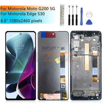Для Motorola Moto G200 5g ЖК-дисплей С Сенсорным Экраном Дигитайзер В Сборе С Рамкой Для Moto Edge S30 Запасные Части Дисплея 3