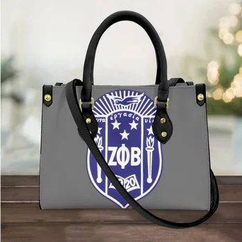 Женские кожаные сумки с принтом FORUDESIGNS Zeta Phi Beta, роскошные вечерние сумки через плечо, повседневные сумки-тоут для поездок на работу 11