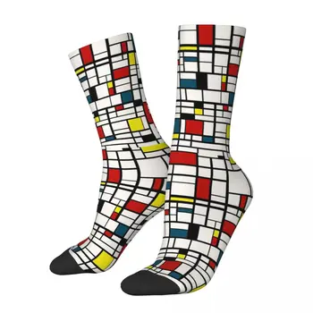 Зимние носки унисекс в стиле Мондриан De Stijl De Stijl Mondrian Теплые носки Happy Socks в уличном стиле Crazy Sock 11