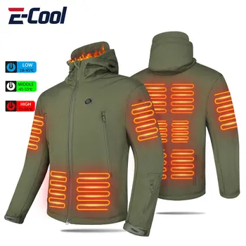 Зимняя куртка с подогревом, мотоциклетные мужские куртки с подогревом, Лыжная Ветрозащитная одежда для пеших прогулок, сохраняющая тепло, одежда для рыбалки, электрическое отопление USB 8