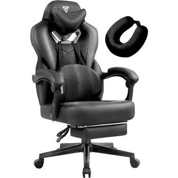 Игровое кресло с подставкой для ног, Сетчатое игровое кресло для тяжелых людей, Эргономичное откидывающееся компьютерное кресло для геймеров для взрослых 5
