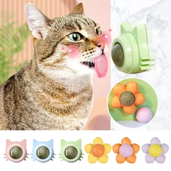 Игрушки для кошек с шариками из кошачьей мяты, игрушки для кошек, очищают рот, способствуют пищеварению, Котенок Облизывает конфеты, Мятный шарик, аксессуары для кошек 14
