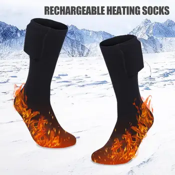 Износостойкие носки, перезаряжаемые термоноски для зимних видов спорта, электрические вязаные носки с высокой трубкой для кемпинга, катания на лыжах 1
