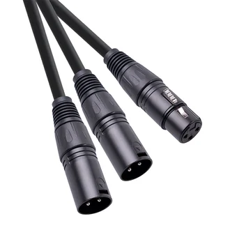 Кабель-разветвитель XLR, 3-контактный разъем XLR для подключения двух разъемов XLR, Y-кабель, шнур-разветвитель сбалансированного микрофона, аудиоадаптер-50 см 8
