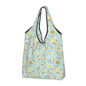 Капибары синего цвета, сумки для покупок продуктов для домашних животных, сумки через плечо Kawaii Shopper, портативная сумка-капибара большой емкости 3