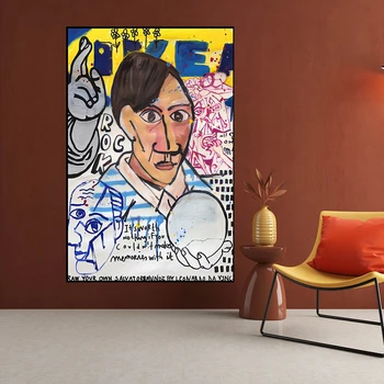 Картина Пикассо на холсте, граффити, плакаты в стиле поп-арт, принты, декор стен, гостиная, офис, настенные художественные картины, украшение дома 1