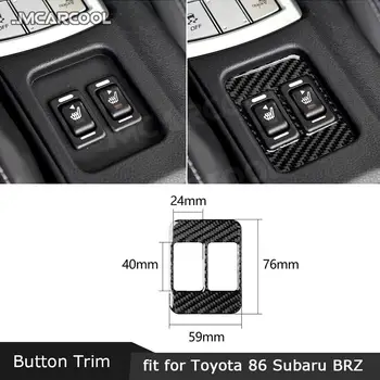 Кнопка обогрева автокресла, Накладка на раму из углеродного волокна, наклейка для Toyota GT86 FT86 ZN6 Subaru BRZ 2013-2019 3
