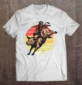 Ковбойский ретро-наездник на быке, винтажный подарок на ранчо в западном стиле, мужские футболки, спортивная женская футболка, одежда в стиле харадзюку, Манга, большие размеры 6