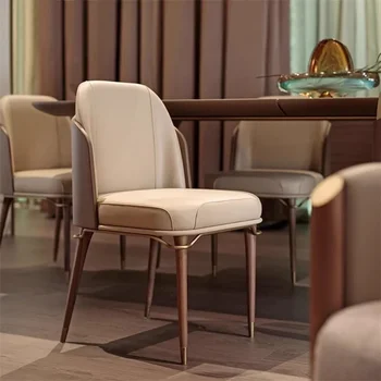 Кожаные обеденные стулья Уникальные Роскошные Дизайнерские Итальянские стулья Удобная Современная мебель для гостиной Meuble Salon в постмодернистском стиле 9