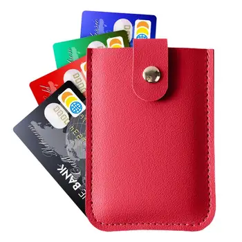 Кожаный держатель для кредитных карт, кожаный держатель для визитных карточек, Многослойная сумка для карточек, Портативный ультратонкий кошелек для монет для мужчин и женщин. 4