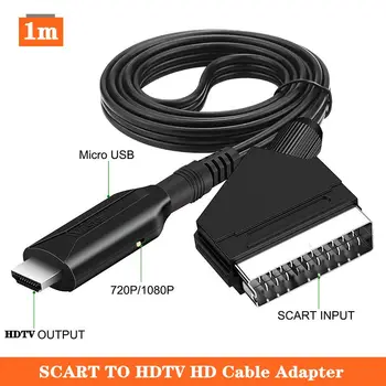 Конвертер высокой четкости HDMI, Совместимый с SCART, 1-Метровый Кабель Прямого подключения 1080P HD Video Converter 7