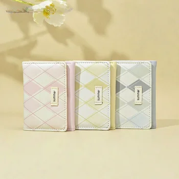 Корейская версия студенческой сумочки, женская клетчатая маленькая свежая складная сумочка, Маленькая трехстворчатая модная женская сумка, многофункциональная Tide 4