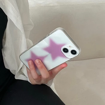 Корейский INS Фиолетовый Розовый Звездный Чехол для телефона iPhone 14 11 12 13 Pro Max Милый Ретро Сладкий Чехол для телефона iPhone XR XS MAX 10