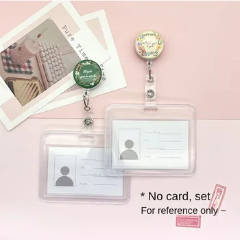 Корейский Зажим для бейджа с цветочным узором INS, прочный держатель бейджа медсестры, Именная бирка, застежка для удостоверения личности, Мультяшные офисные принадлежности, защищающие от падения 7