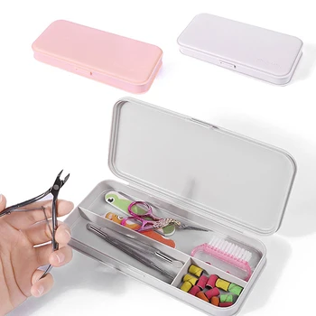 Коробка Для хранения нейл-арта, Органайзер для деталей ногтей, Кубовидный Пластиковый контейнер, Упаковочный Футляр для ногтей, Кисточка, Пилочка для маникюра, Инструменты
