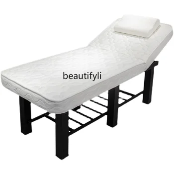 Косметическая латексная кровать Салон красоты Специальная Складная массажная кровать для тела из массива дерева Массажная физиотерапевтическая кровать