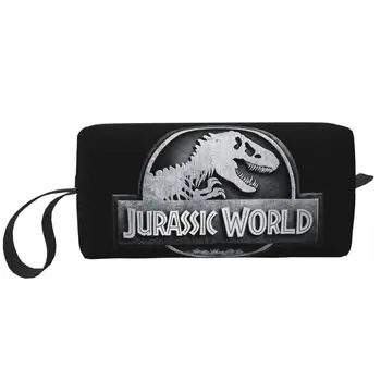 Косметичка Jurassic Word Park для женщин, косметический органайзер для путешествий, милые сумки для хранения туалетных принадлежностей из фильмов о динозаврах, набор Dopp, футляр для макияжа, коробка 17