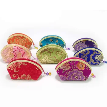 Кошелек в китайском стиле, женская сумка для хранения ювелирных изделий на молнии, Многоцветная ткань с вышивкой, мешочек для ювелирных изделий, Пакеты для конфет, подарочный мешочек 8