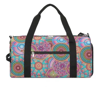 Красивая спортивная сумка Mandala с абстрактным цветочным принтом, спортивные сумки для путешествий, дизайнерские аксессуары для спортзала, Сумка для фитнеса, Оксфордские сумки